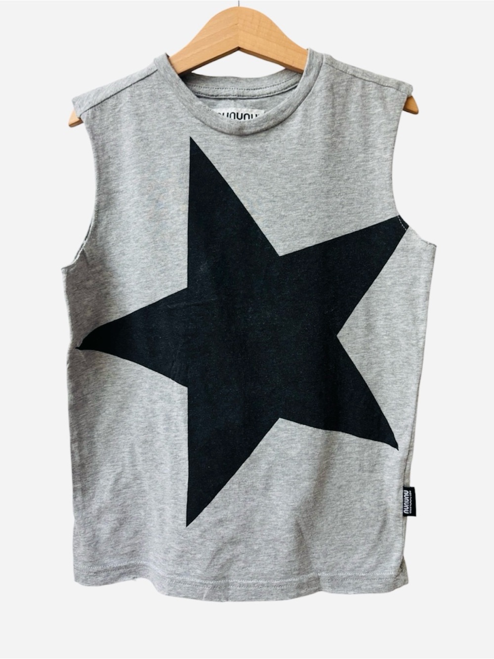 nununu Grey Sleeveless Top with Black Star